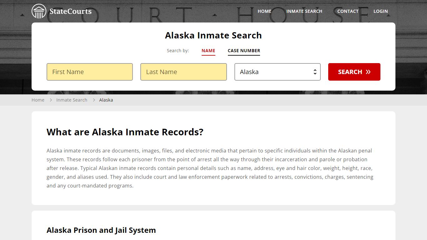 Alaska Inmate Search, Prison and Jail Information - StateCourts